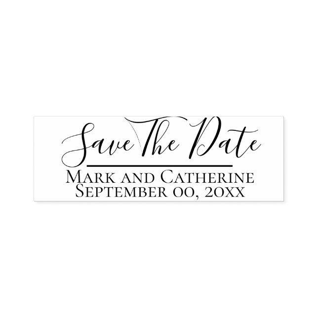 Tampon Auto-encreur Enregistrer le script de date monogramme personnal (Design)