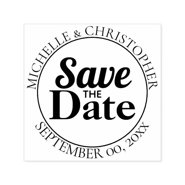 Tampon Auto-encreur Enregistrer uniquement les polices rondes modernes (Design)