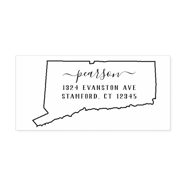 Tampon Auto-encreur Estampille d'adresse de retour Connecticut auto-en (Design)