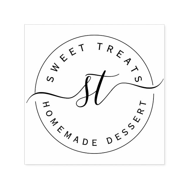 Tampon Auto-encreur Étiquette de retour d'aliments avec logo rond (Design)