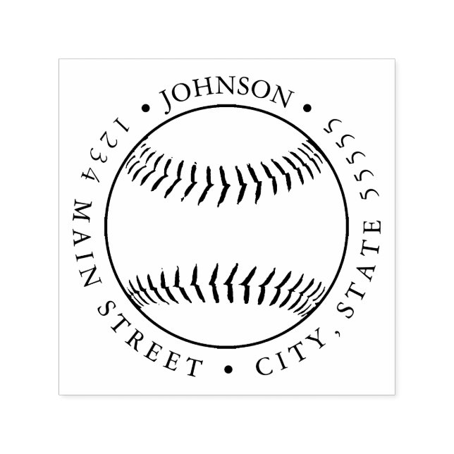 Tampon Auto-encreur Étiquette de retour de baseball Silhouette (Design)