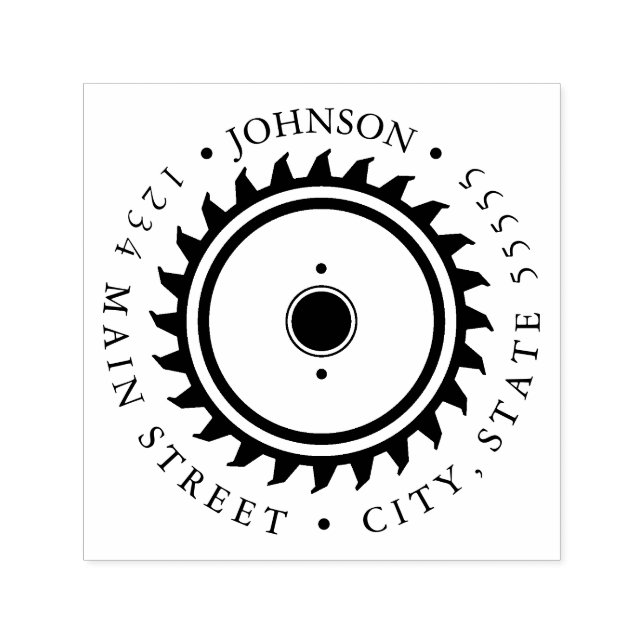 Tampon Auto-encreur Étiquette de retour Silhouette simple lame sciée (Design)