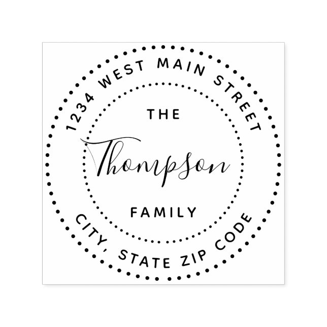 Tampon Auto-encreur Étiquette de retour simple Monogramme (Design)