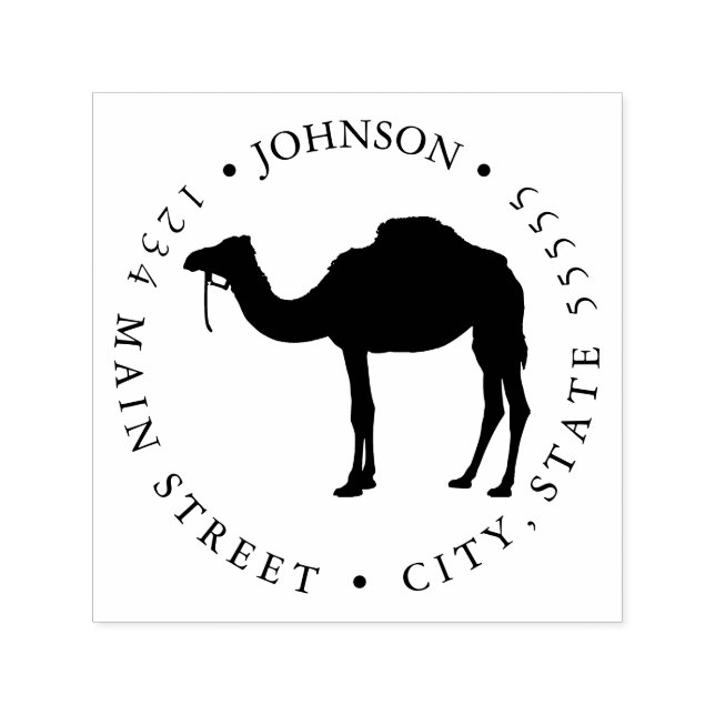 Tampon Auto-encreur Étiquette retour Silhouette Camel Simple (Design)
