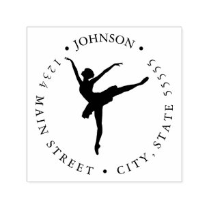 Tampon Auto-encreur Étiquette retour simple Ballerina Silhouette