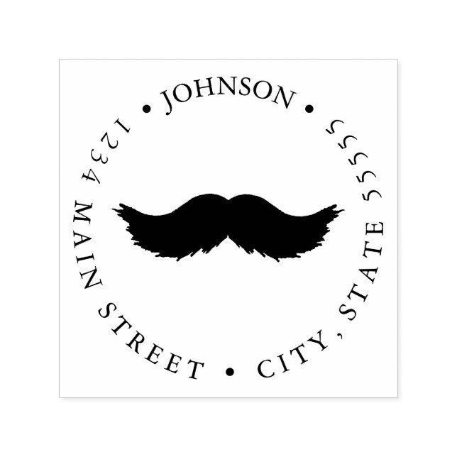 Tampon Auto-encreur Étiquette simple de retour de moustache (Design)