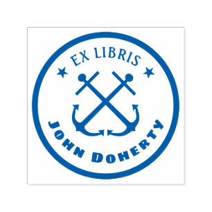 Tampon Auto-encreur Ex Libris avec deux ancres Personnalisable