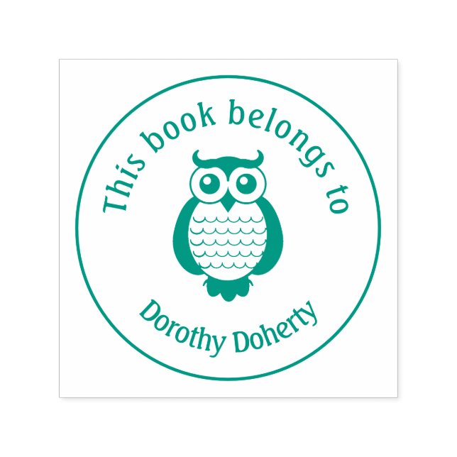Tampon Auto-encreur Ex Libris avec Owl | Personnalisable (Design)
