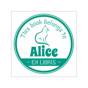 Tampon Auto-encreur Ex Libris Cute chat