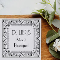 Ex Libris de nom personnel de type Art déco frança