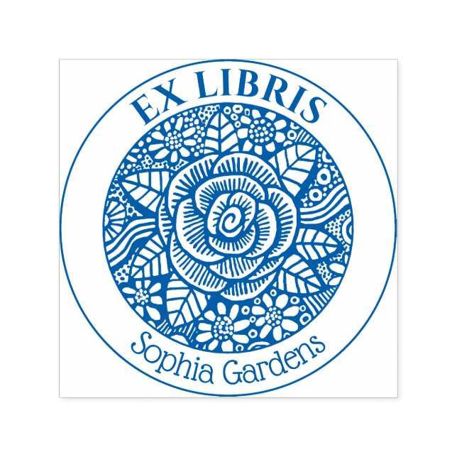 Tampon Auto-encreur Ex Libris - Dessin Rose (Design)