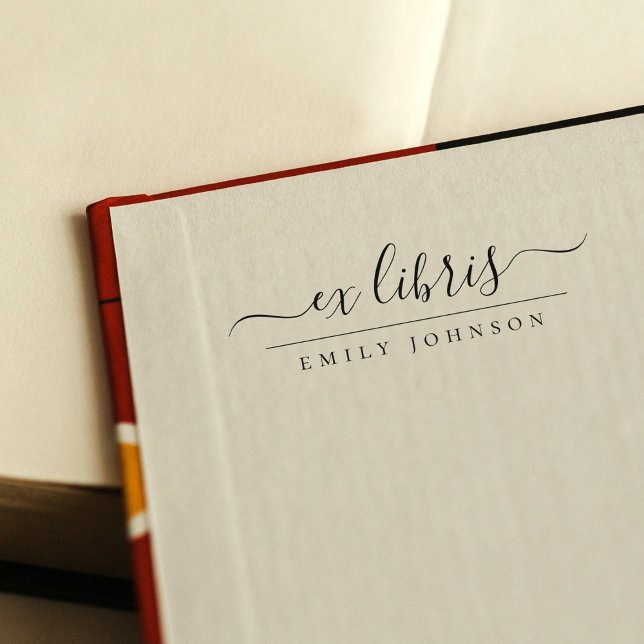 Tampon Auto-encreur Ex Libris Manuscrit Élégant Nom Personnalisé (Créateur téléchargé)