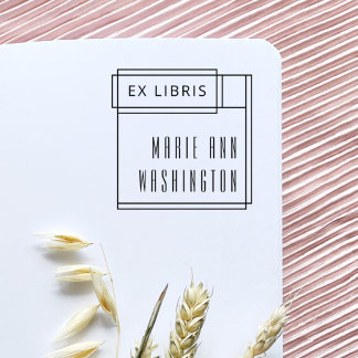 Tampon Auto-encreur Ex Libris Minimaliste Moderne Simple Étiquette de