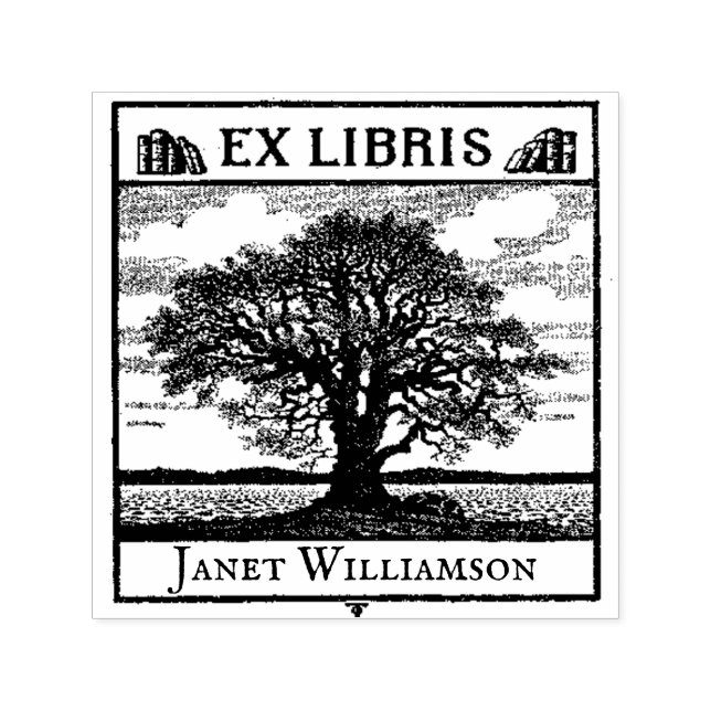 Tampon Auto-encreur EX LIBRIS Plaque de livre Bibliothèque personnalis (Design)