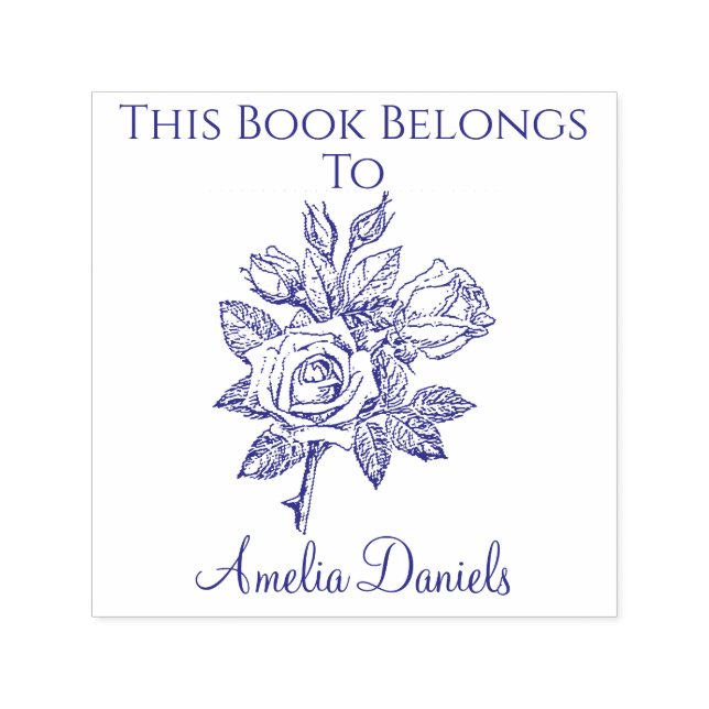 Tampon Auto-encreur Ex-libris Rose Ancienne (Design)