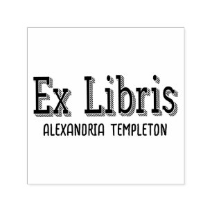 Tampon Auto-encreur Ex Libris Typographie Vintage Texte #5 Bibliothèqu