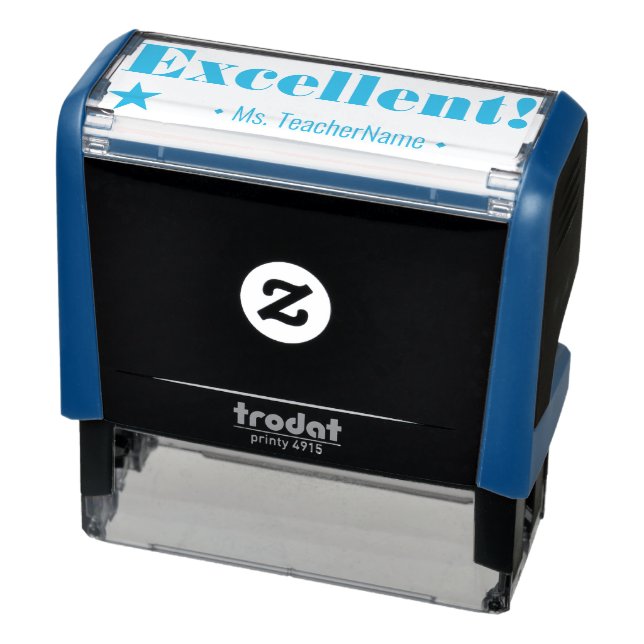 Tampon Auto-encreur "Excellent !" + Nom de l'enseignant Timbre en caou (Produit)