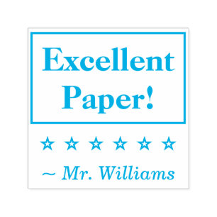Tampon Auto-encreur "Excellent papier !" Timbre en caoutchouc de l'édu