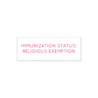 Tampon Auto-encreur Exemption religieuse des immunisations; timbre