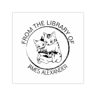 Tampon Auto-encreur Exlibris personnalisés Monogram Library Livre pers