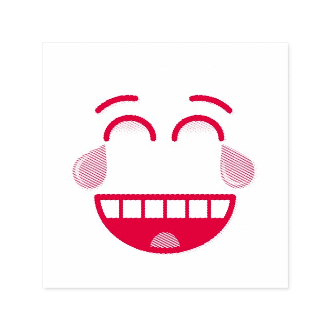 Tampon Auto-encreur Face avec des larmes de joie (Design)