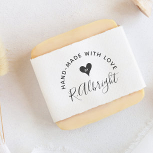 Tampon Auto-encreur "Fait À La Main Avec Amour"   Votre signature pers