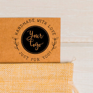 Tampon Auto-encreur Fait main avec amour   Script rustique produit per