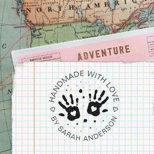 Tampon Auto-encreur Fait Main Avec Amour Votre Boutique Et Nom