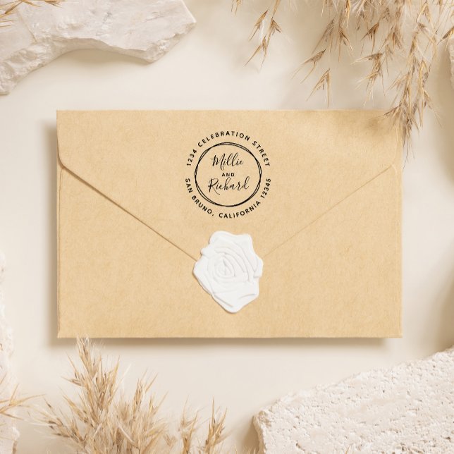 Tampon Auto-encreur Faites votre propre adresse de retour Mariage de s (Créateur téléchargé)