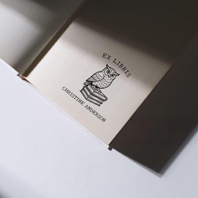 Tampon Auto-encreur Faites votre propre | Wise Owl | De La Bibliothèqu (Créateur téléchargé)