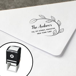 Tampon Auto-encreur Famille de couronnes à feuilles élégantes