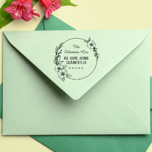 Tampon Auto-encreur Famille de script personnalisé d'adresse de retour