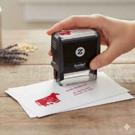 Tampon Auto-encreur Farmer Cow Silhouette Adresse de retour