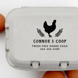 Tampon Auto-encreur Ferme Rustique Personnalisée Ou Oeuf De Poulet De