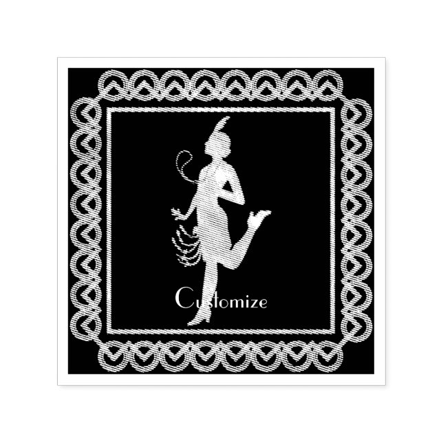 Tampon Auto-encreur Fille Flapper des années 1920 Thunder_Cove (Design)