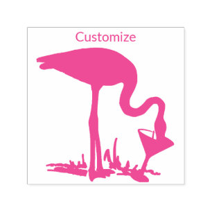 Tampon Auto-encreur Flamant rose Boire Martini Thunder_Cove