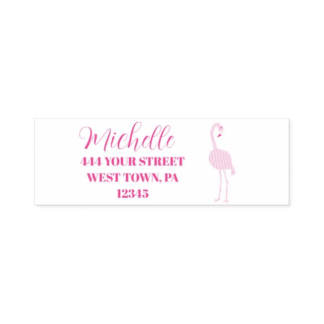 Tampon Auto-encreur Flamants roses roses personnalisés (Design)