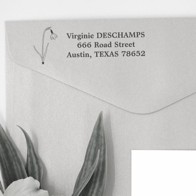 Tampon Auto-encreur Fleur d'art de la ligne de neige botanique (Botanical Snowdrop Self-inking Stamp)