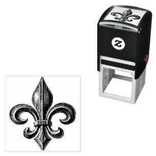 Tampon Auto-encreur Fleur de Lis vintage