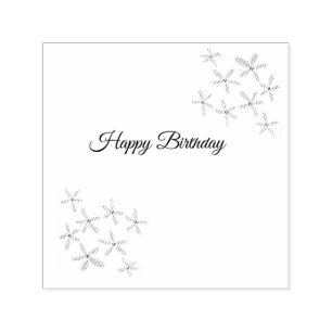 Tampon Auto-encreur Fleur orange brune heureux anniversaire ajouter no