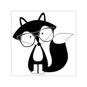 Tampon Auto-encreur Fox mignon de hippie