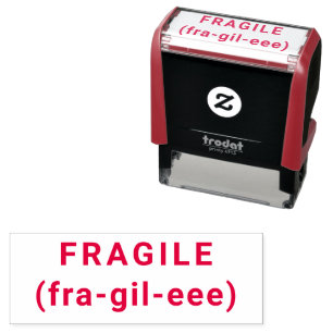 Tampon Auto-encreur FRAGILE Funny auto-encastré Timbre rouge