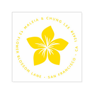 Tampon Auto-encreur Frangipani ou Plumeria Blossom Hawaii Flower