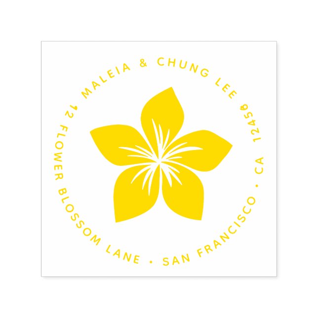 Tampon Auto-encreur Frangipani ou Plumeria Blossom Hawaii Flower (Design)