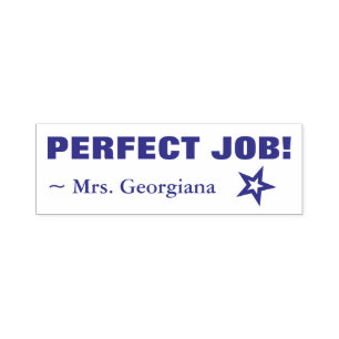 Tampon Auto-encreur Fun "JOB PARFAIT !" Félicitations Timbre en caoutc