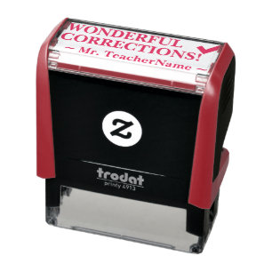 Tampon Auto-encreur Fun "MERVEILLEUSES CORRECTIONS !" Timbre en caoutc