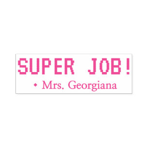 Tampon Auto-encreur Fun "SUPER JOB !" Timbre en caoutchouc de l'enseig