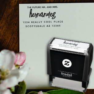 Tampon Auto-encreur Futur M. et Mme Mariage personnalisé Adresse de re