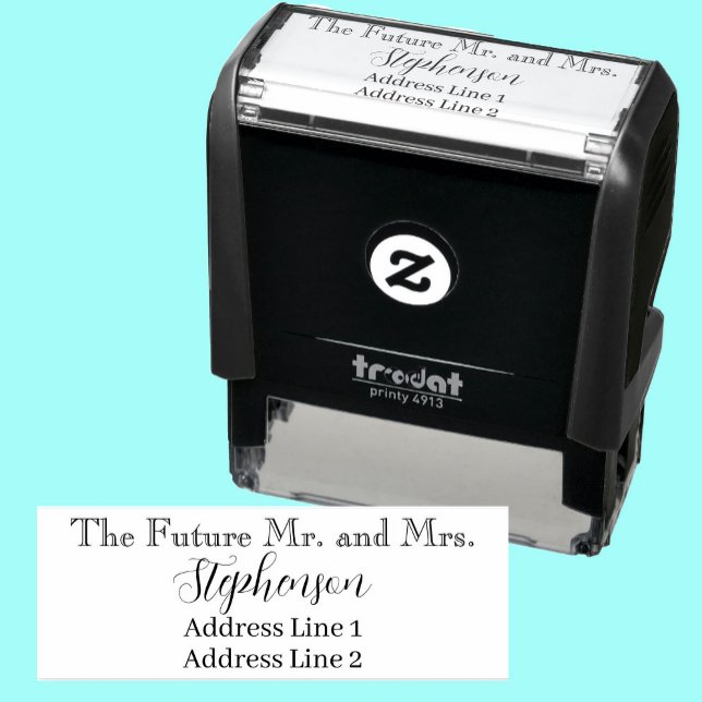 Tampon Auto-encreur Futur M. et Mme Nom personnalisé Adresse de retour (Créateur téléchargé)