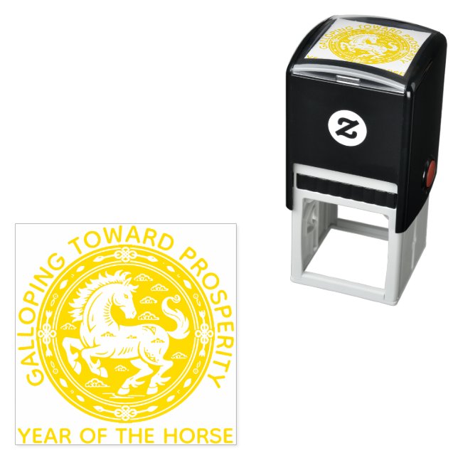 Tampon Auto-encreur Galloping Toward Prosperity Lunar New Year Seal (En situation)